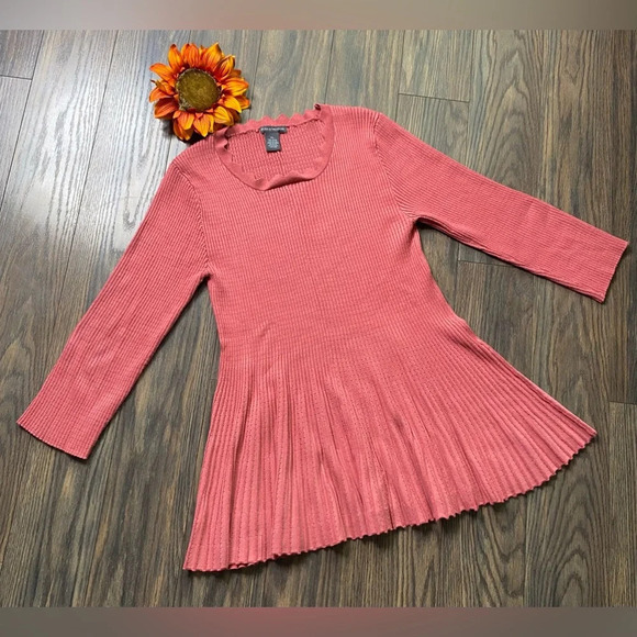 🦋B2G1🦋CHELSEA & THEODORE Babydoll Tunic Knit Sweater | XL | - Picture 2 of 8